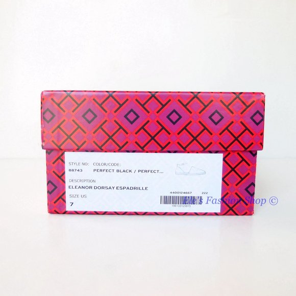 NIB Tory Burch Eleanor D'orsay Leather Espadrille Sandal BLACK 6.5 7 7.5 8 8.5 9 - Picture 6 of 16